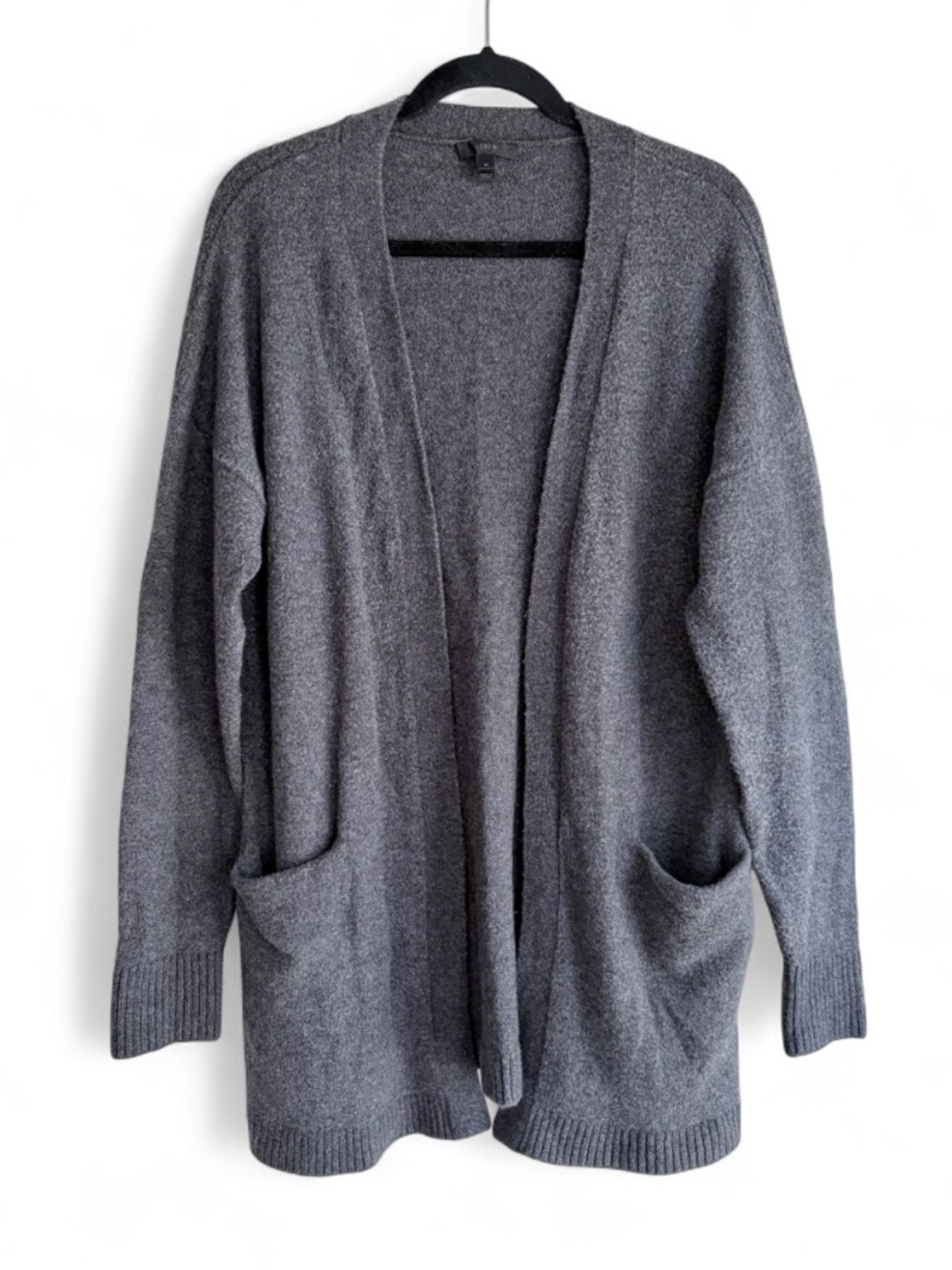 J. Crew Charcoal Gray Wool Alpaca Blend Long Open Cardigan Size M